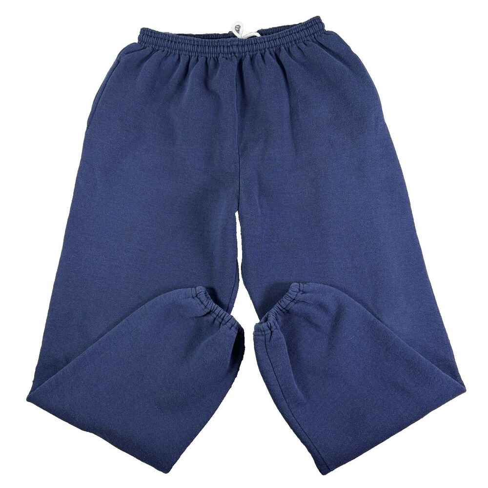 Vintage Russell Athletic Sweatpants Mens Large Navy Blue Elastic Waist 90s Y2K